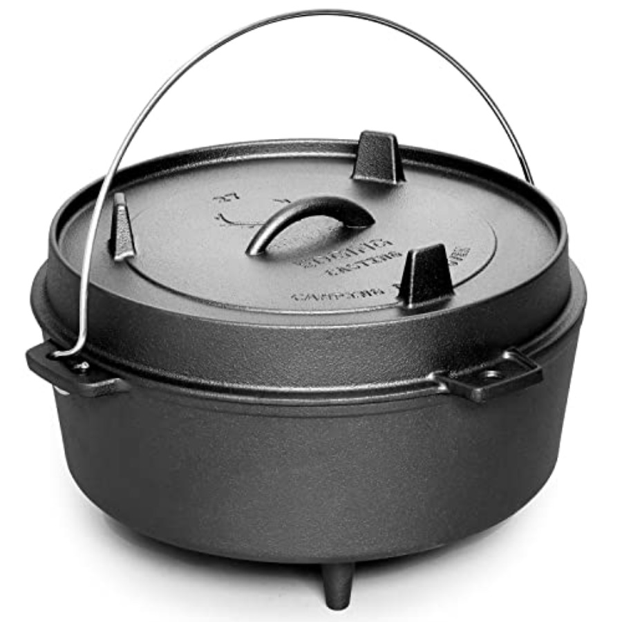 Camp Dutch Oven Cast - Pentola in Ghisa Pretrattata con Coperchio