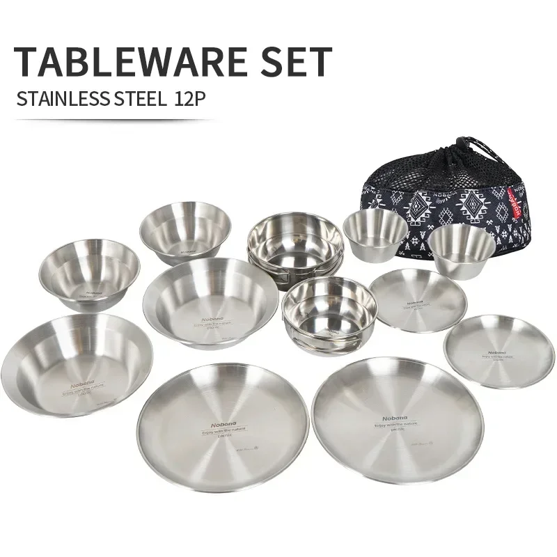 Camping Cooking Dining Set - CLS&NOBANA 12PCS Set di stoviglie per