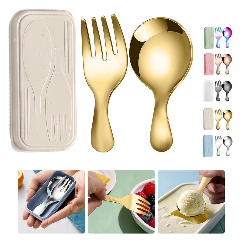 Camping Hiking Cooking - Set di stoviglie in acciaio inossidabile