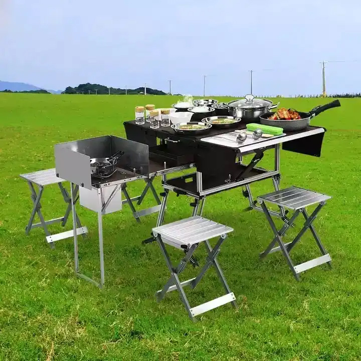 Rimorchio per alimenti pieghev - Camping Cooking Dining Set recensione e prezzo